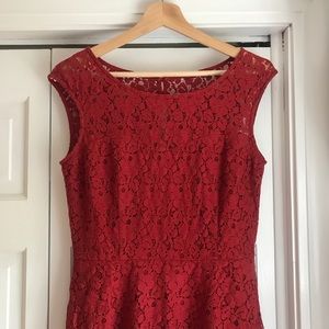White House/ Black Market Red Lace Dress